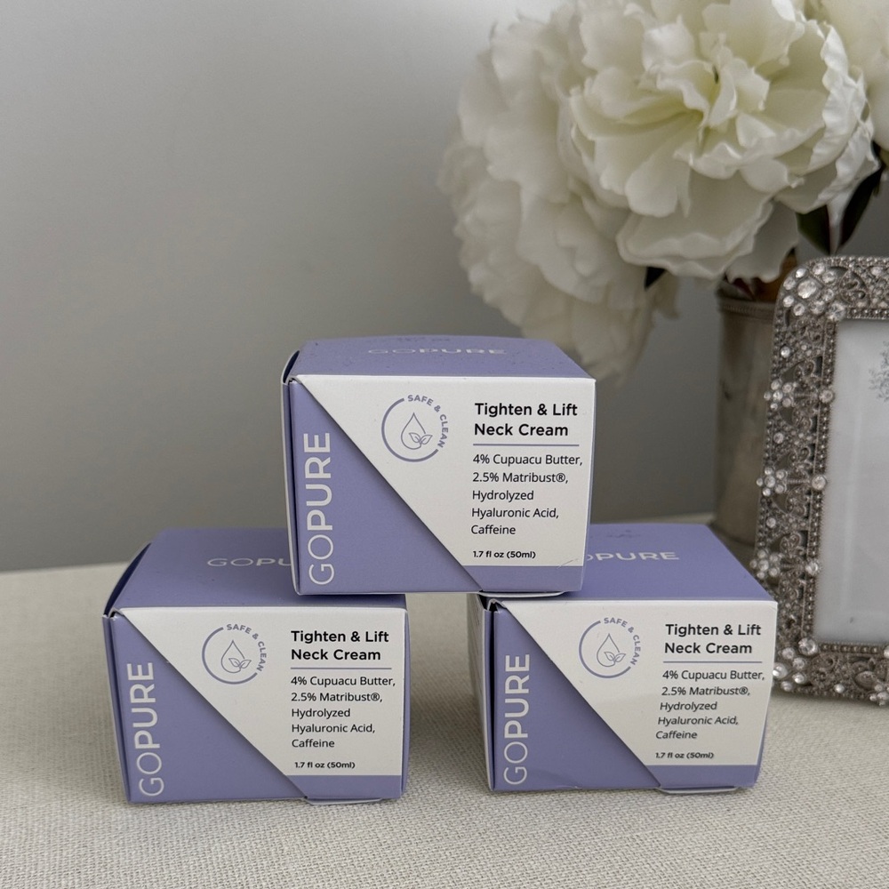 Brand New Set of 3 Go Pure - Tighten and Lift Neck Cream